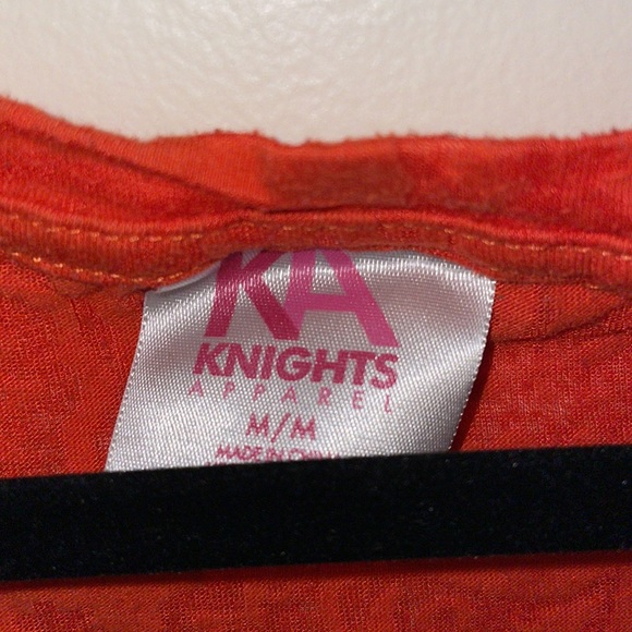 •KNIGHTS APPAREL•ORANGE PAISLEY PATTERNED CLEMSON PAW LOGO T-SHIRT SIZE MEDIUM - Picture 4 of 6